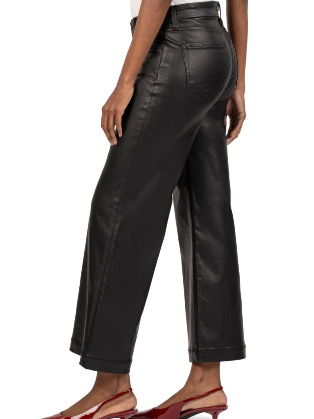Kut From the Kloth Meg Coated High Waist Wide Leg Jeans - Size 16